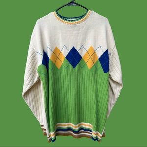 Bare Brand Neon Argyle Sweater Size Extra Large